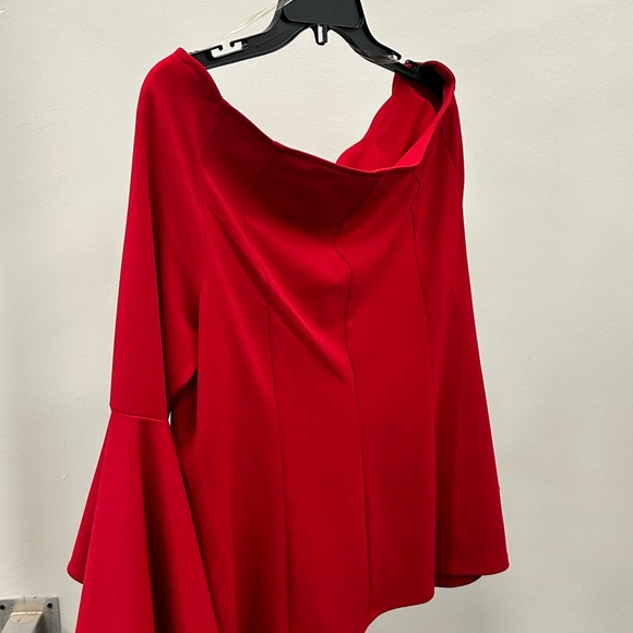 Red Ruffle Sleeve Top - Picture 2 of 4